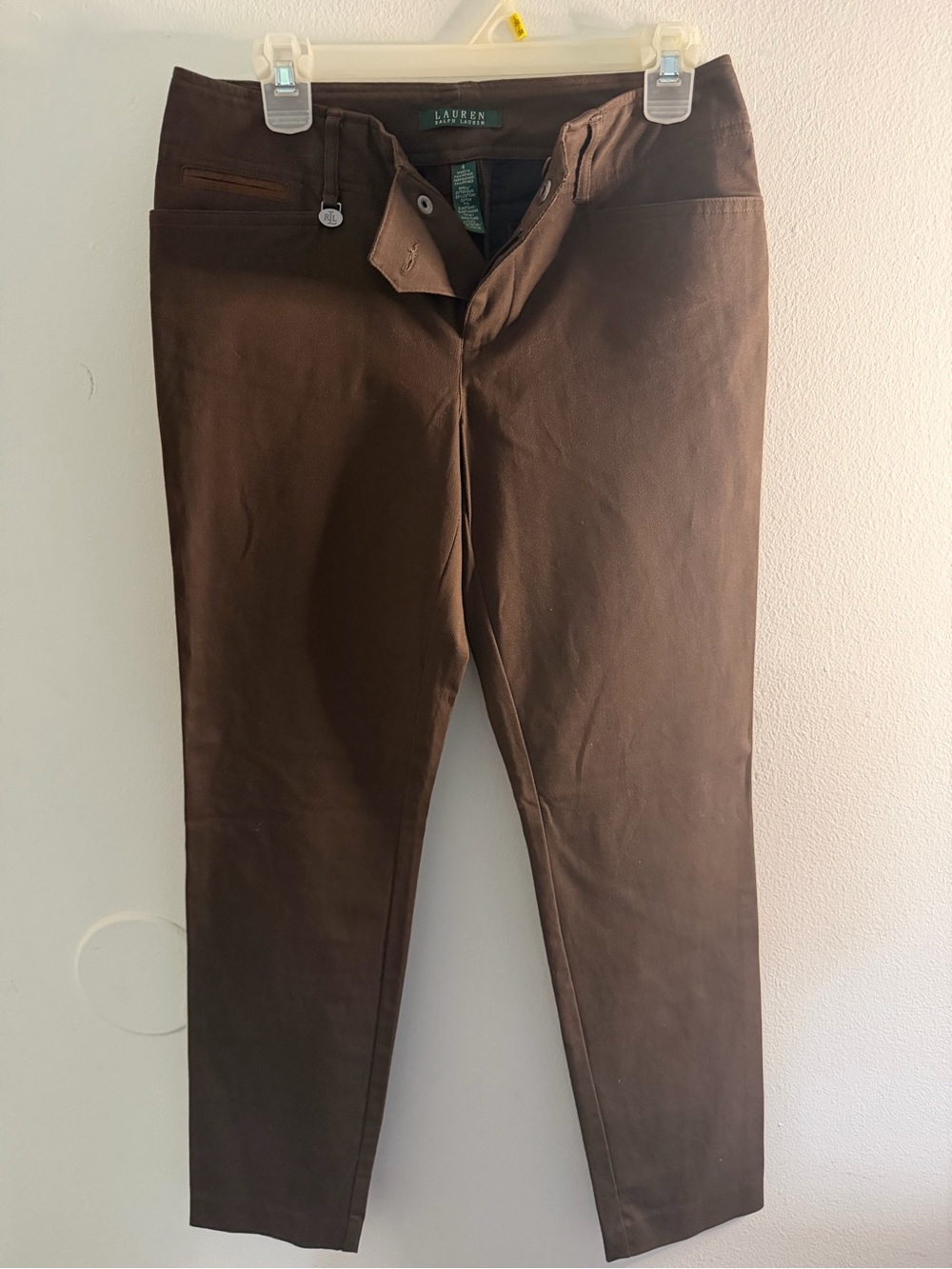Women’s Ralph Lauren  Dark Brown Slim Chinos size 4